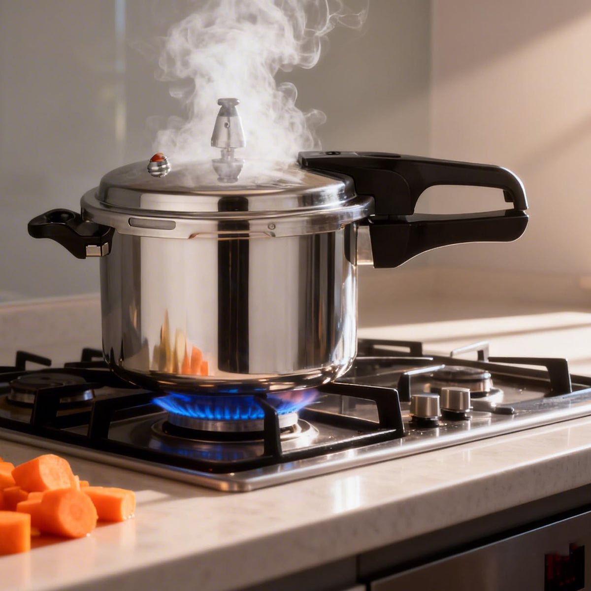 DOITOOL pressure canner in action tenderizing beans and poultry.