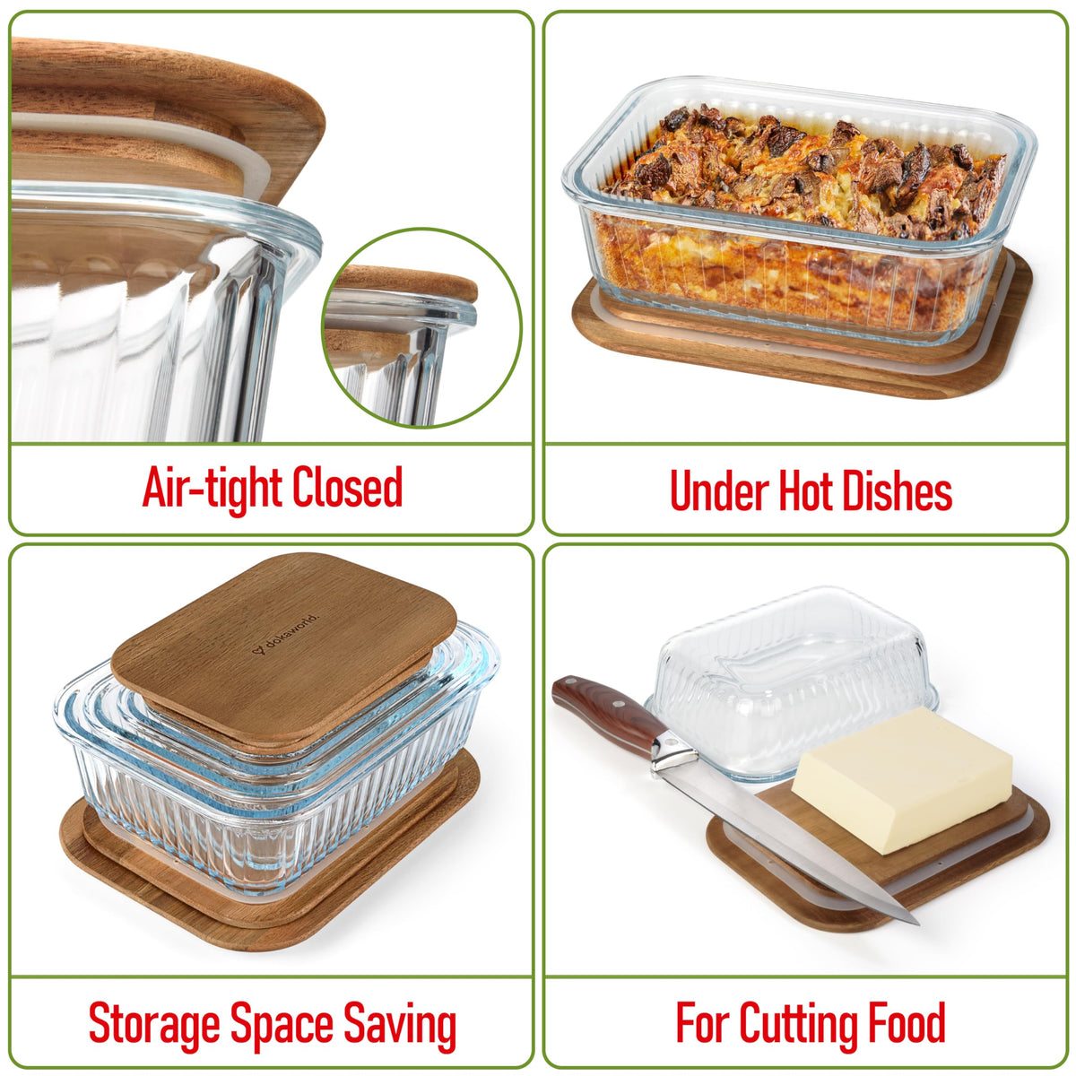 dokaworld borosilicate glass is oven- and microwave-safe for versatile reheating.
