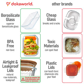dokaworld four sizes 13, 22, 35, 52 oz for varied meals.