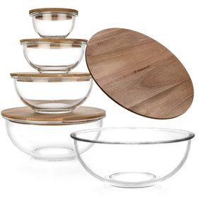 dokaworld nesting bowls with acacia lids for organized meal prep