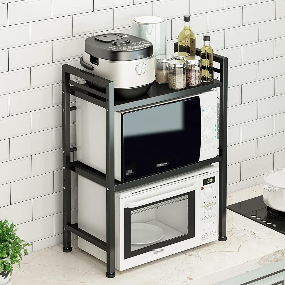 DOLALIKE microwave-stand non-slip feet prevent sliding during use.