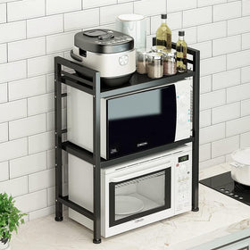 DOLALIKE microwave-stand non-slip feet prevent sliding during use.
