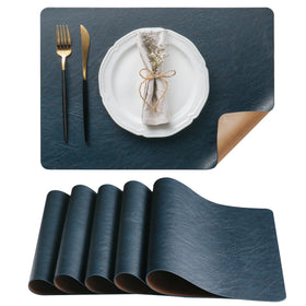 DOLOPL placemats dual-color reversible camel-navy for versatile table styling and surface protection.