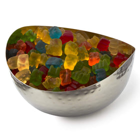Doma Vita hammered wave dish close-up highlights durable stainless steel finish.
