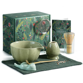 Domaci matcha whisk set with petal-inspired bowl for smooth, foam-free whisking