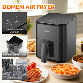 DOMEM 3 Qt air fryer interior rack, supports even airflow for crispy results.