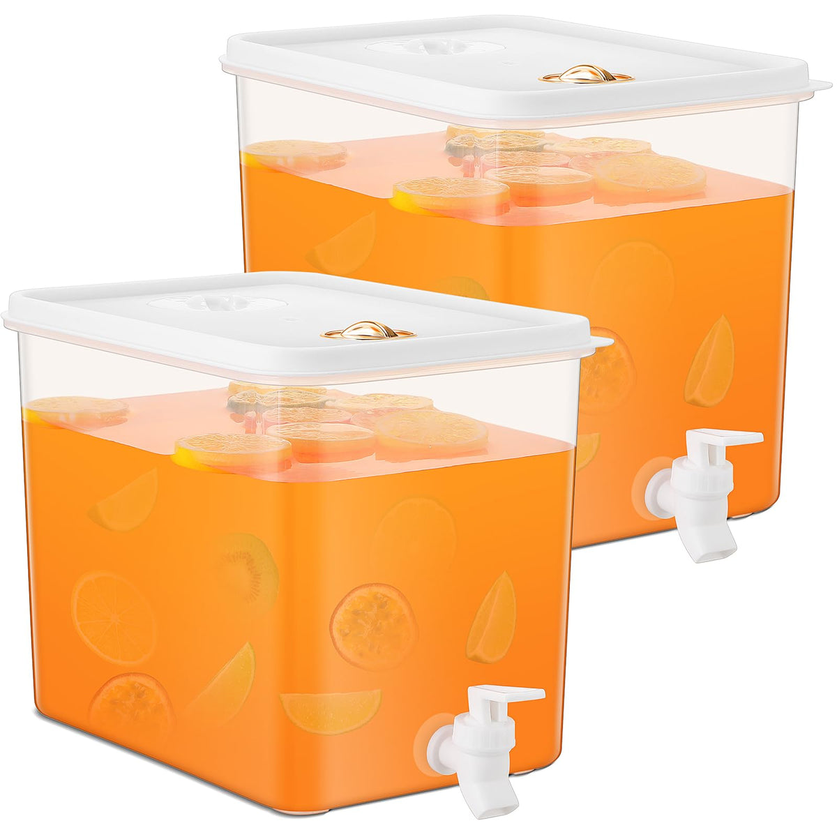 Domensi 2-pack drink dispenser with spigot for easy party refills