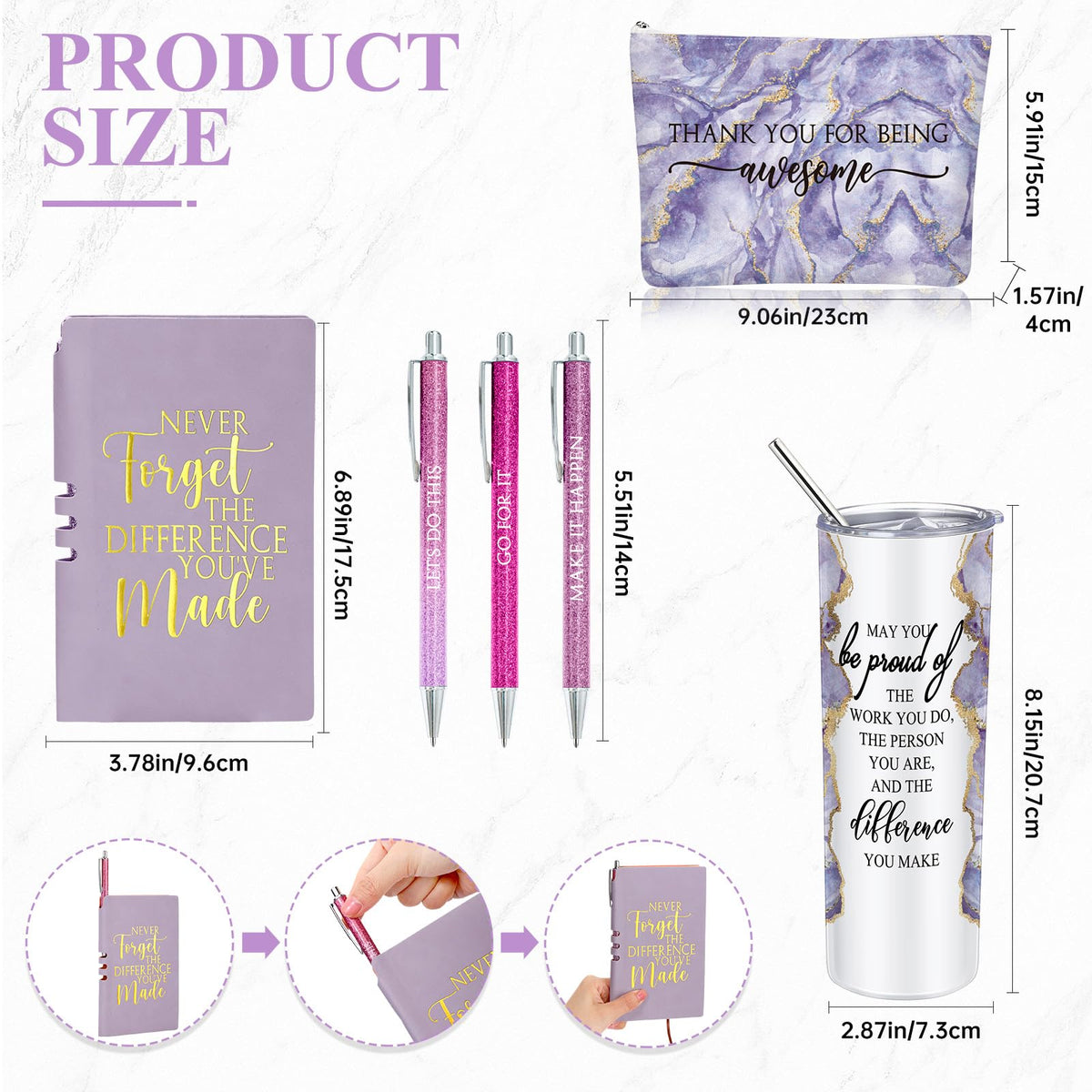 Domensi 20 oz marble tumbler with straw and lid for on-the-go hydration.