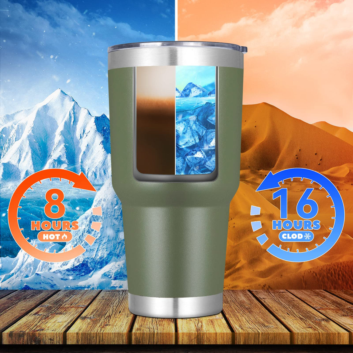 DOMICARE 30 oz tumbler durable color coat provides grip and longevity