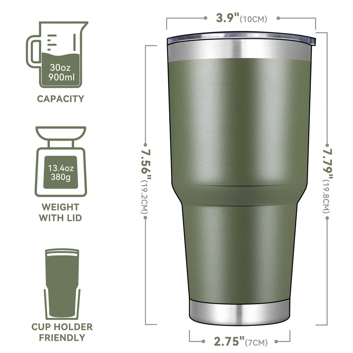 DOMICARE 30 oz tumbler leak-proof lid ensures mess-free daily use