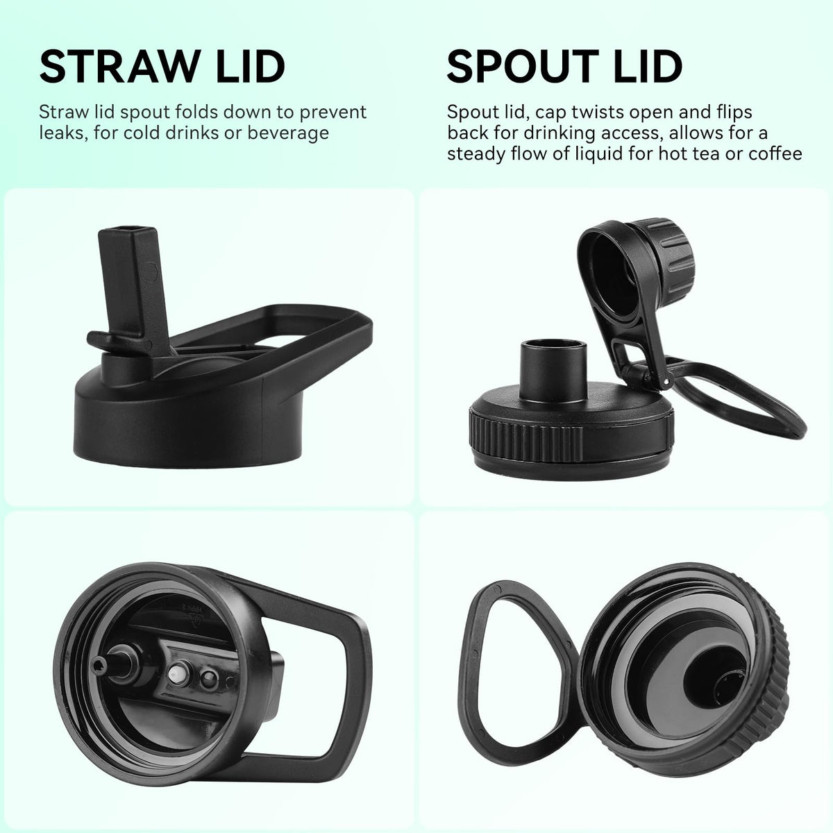 DOMICARE straw lid bottle provides hygienic sipping for active days