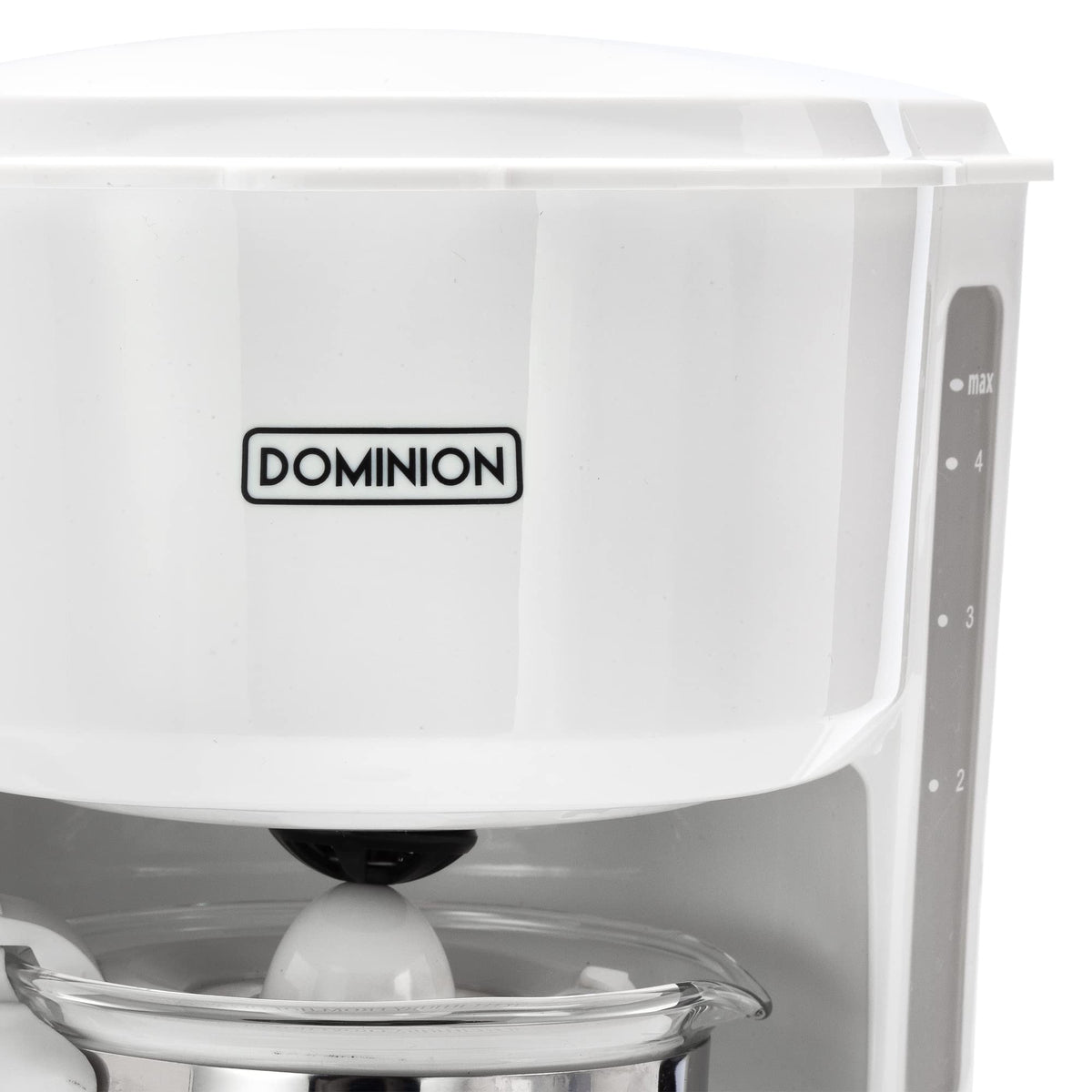 Dominion 4-Cup coffeemaker drip-free design with easy-clean carafe
