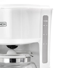 Dominion 4-Cup coffeemaker stay-warm plate keeps coffee warm after brewing