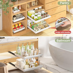 DOMNIU under-sink pull-out drawer storage in white for clutter-free space