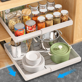 DOMNIU pull-out cabinet organizer extendable 13-19 inches for kitchen storage