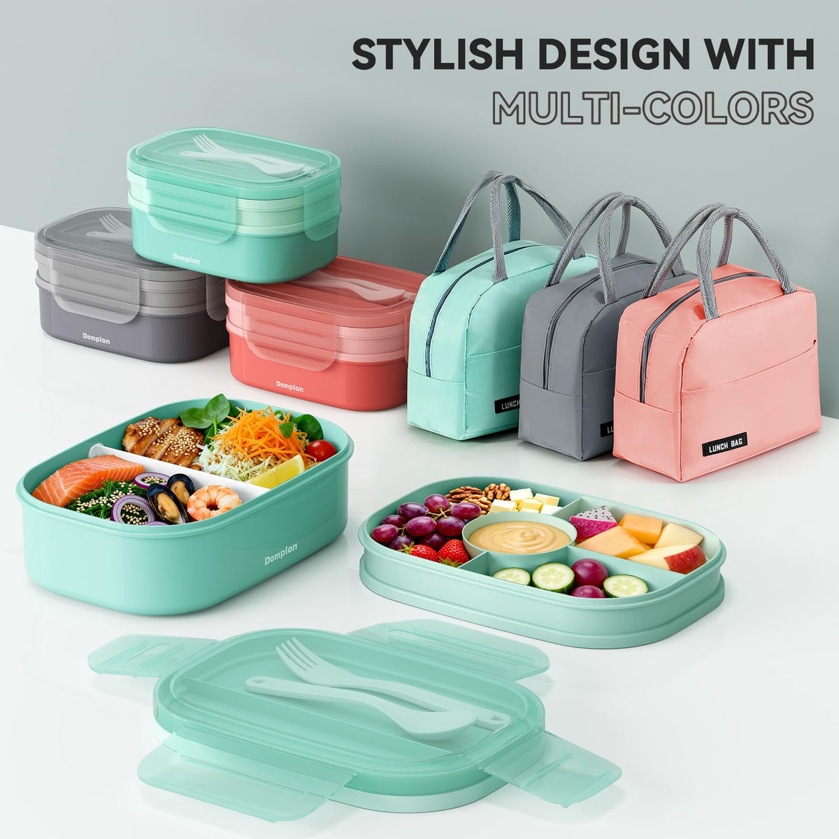 Dompion 2-layer divider removable helps separate sauces and sides.