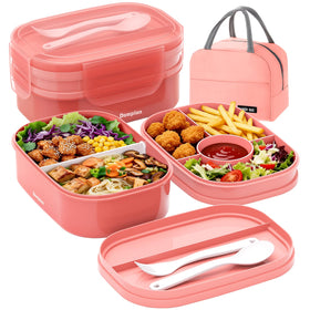 Dompion 2-layer bento top layer with four compartments, ideal for organized school lunches
