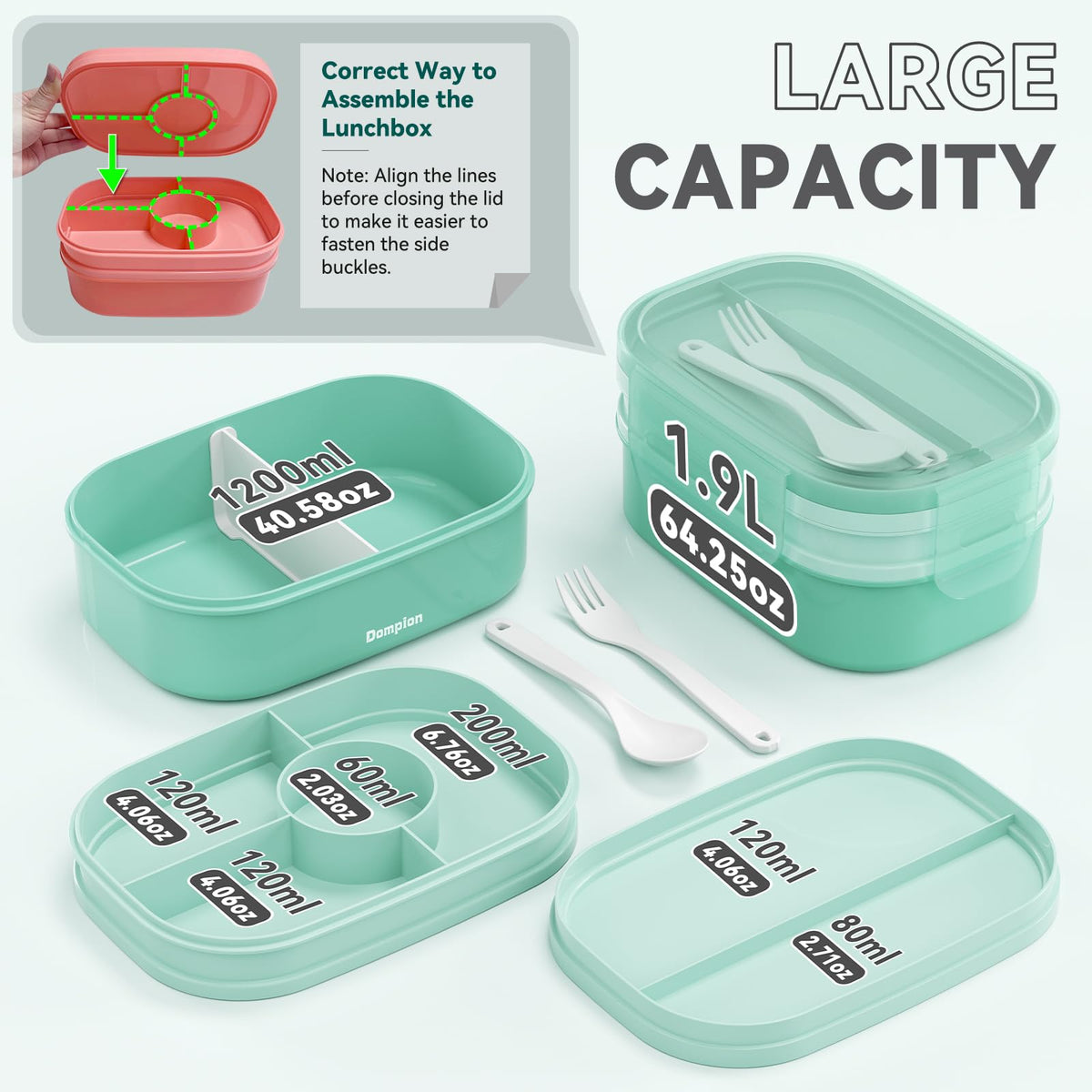 Dompion Bento Box dishwasher-safe for easy cleaning after busy days.