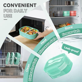 Dompion Bento Box leak-proof lunch bag keeps contents secure during transport.