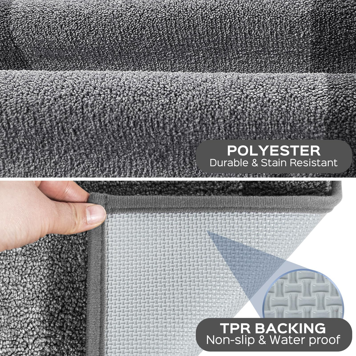 DOMUSTEX absorbent entrance runner catches spills and keeps floors dry.