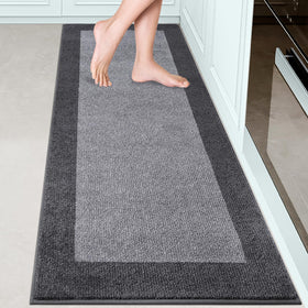 DOMUSTEX machine-washable kitchen rug 24x70 offers durable comfort and spill absorption.