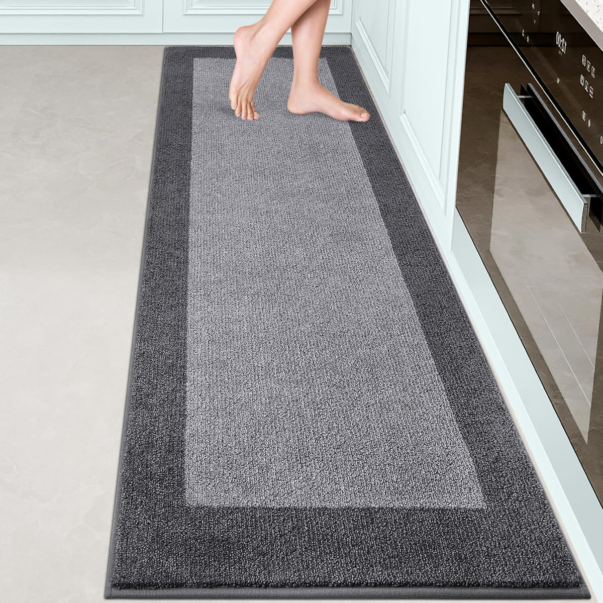 DOMUSTEX machine-washable kitchen rug 24x84 offers soft, durable comfort for busy spaces.