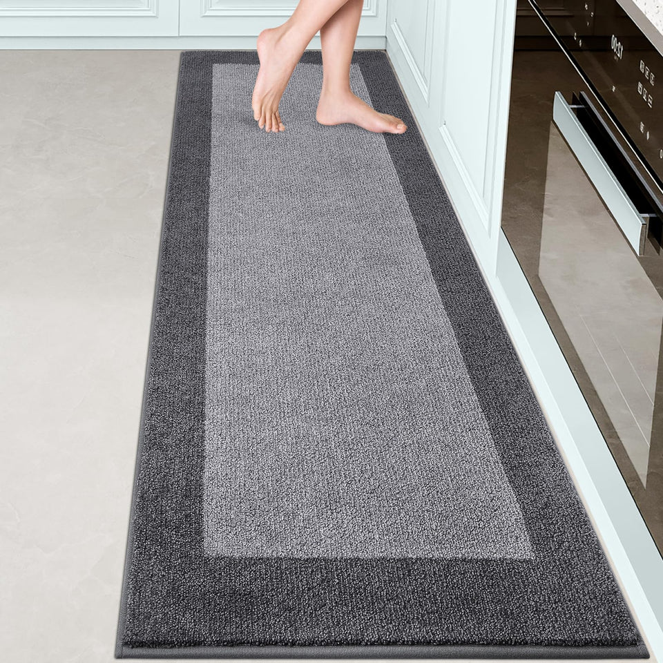 DOMUSTEX machine-washable kitchen rug 24x84 offers soft, durable comfort for busy spaces.