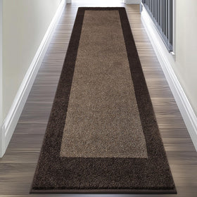 DOMUSTEX machine-washable kitchen rug with non-slip backing keeps floors dry and safe.
