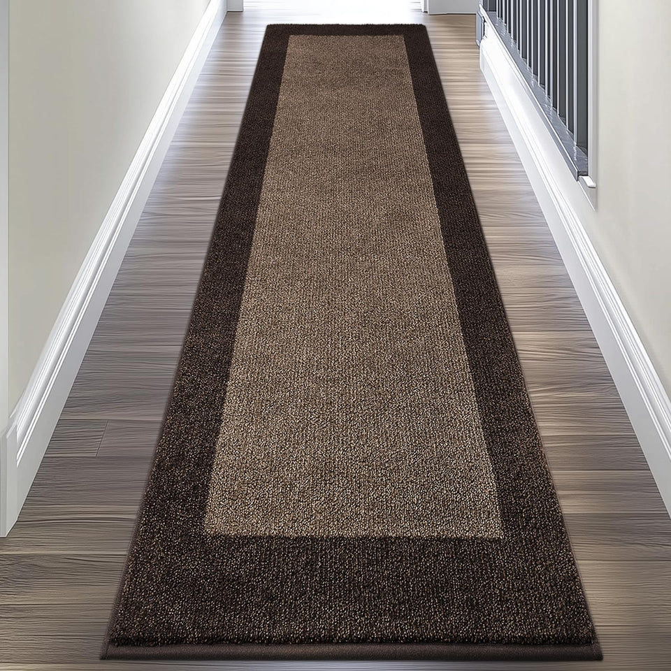 DOMUSTEX machine-washable kitchen rug with non-slip backing keeps floors dry and safe.