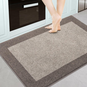 DOMUSTEX kitchen rug close up of soft polyester fibers for cozy underfoot