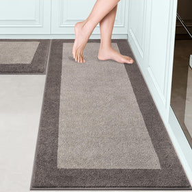 DOMUSTEX machine washable kitchen rug set of 2 for durable, easy-care floors.
