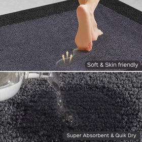 DOMUSTEX rug features an absorbent surface to handle spills quickly.