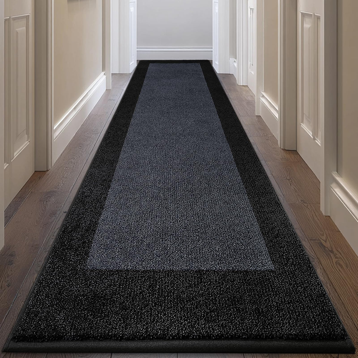 DOMUSTEX machine washable runner rug shows soft plush texture for cozy kitchens.