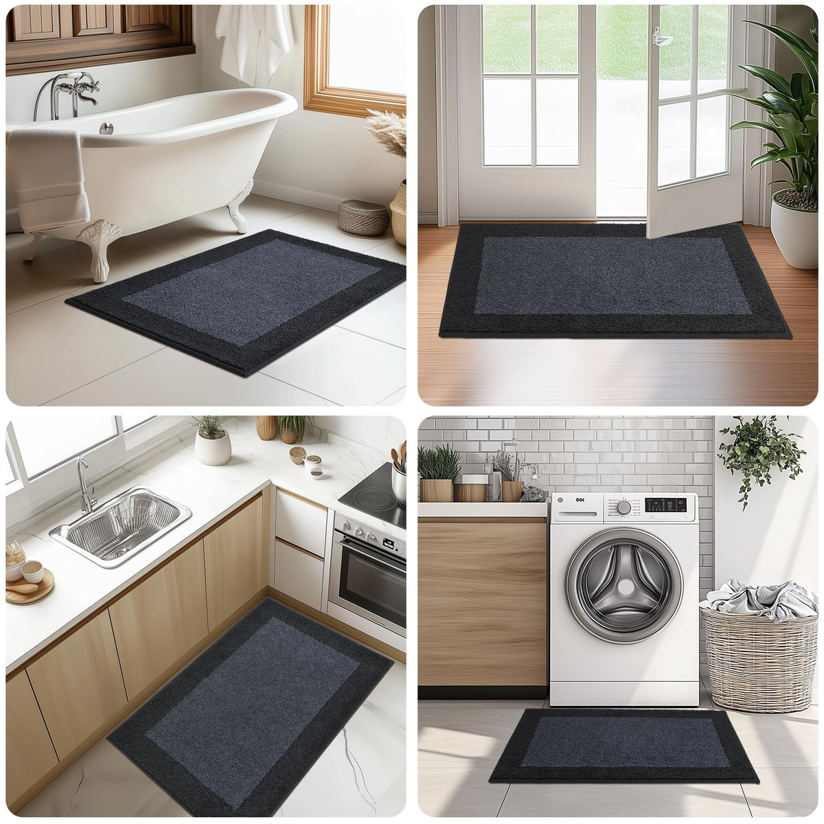DOMUSTEX rug fits under low doors for easy placement.