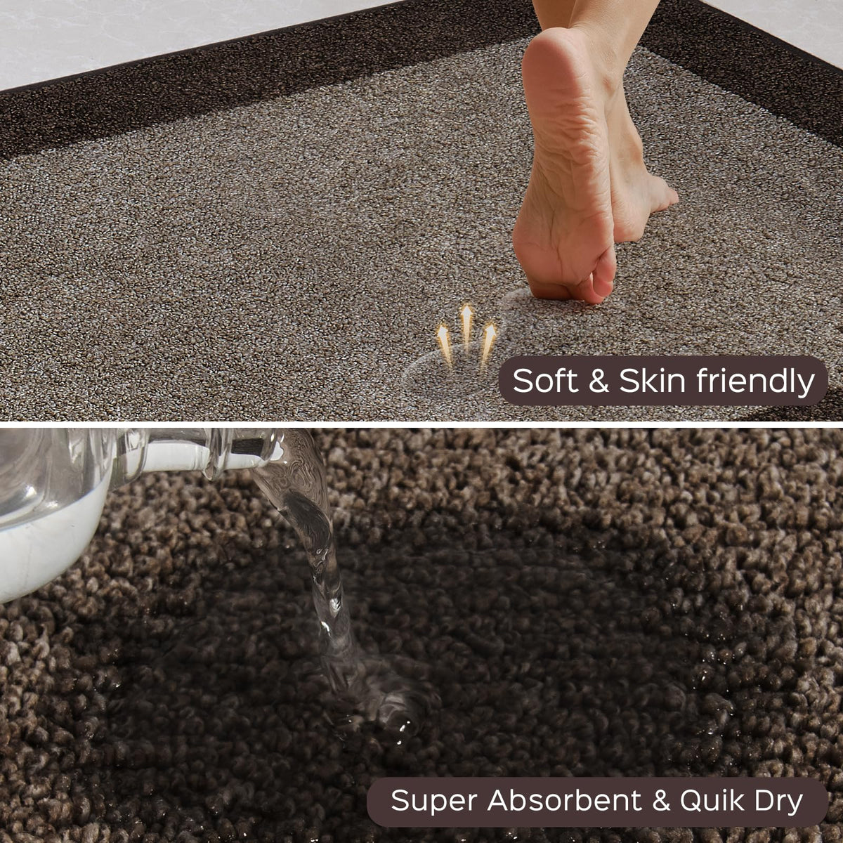 DOMUSTEX non-slip back keeps the rug secure on smooth floors
