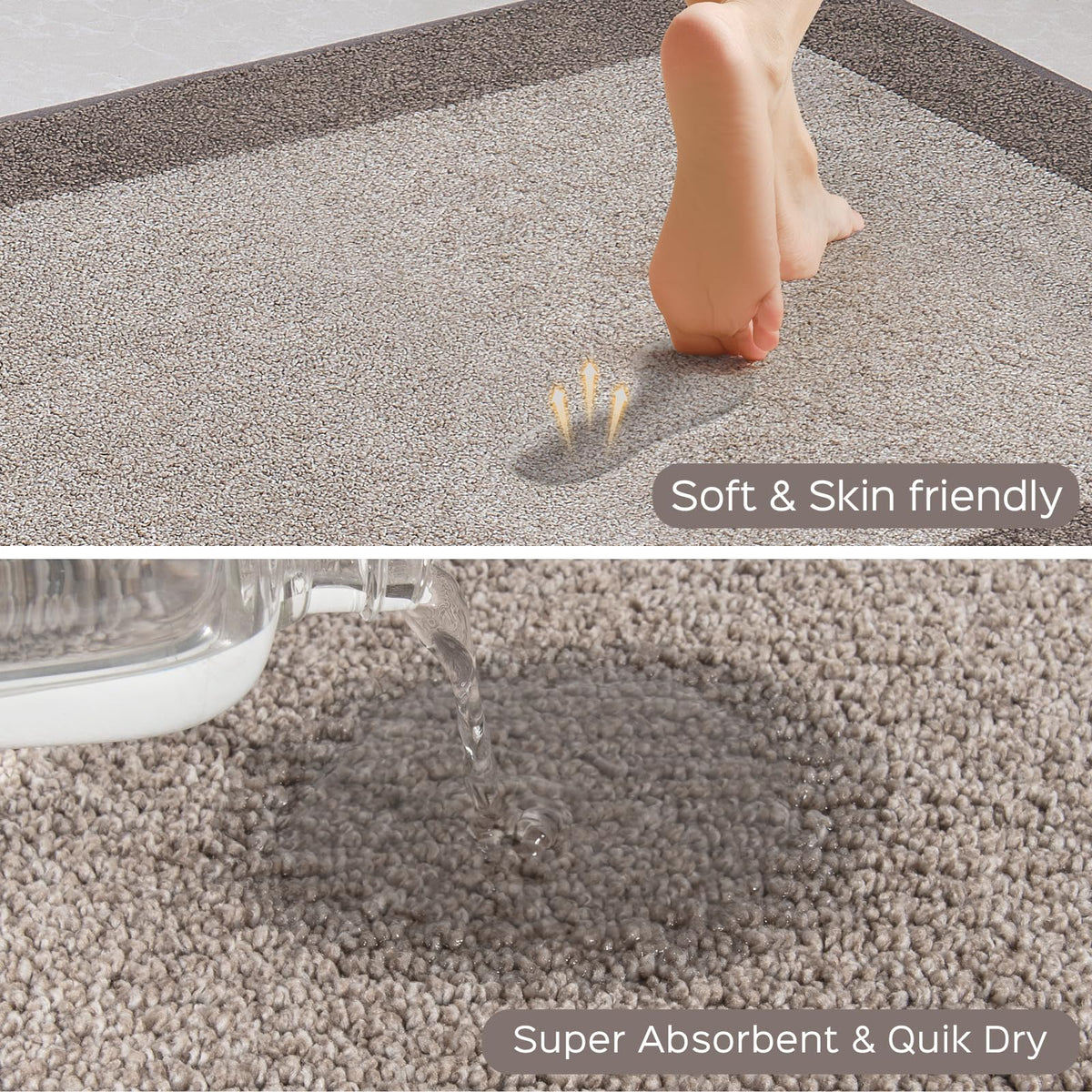 DOMUSTEX non-slip kitchen mat with rubber backing for secure footing on slick floors