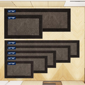Domustex reinforced-edged entrance rug fits under low doors for easy daily use.