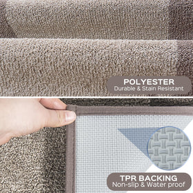 DOMUSTEX non-slip backing emphasizes secure grip on floors