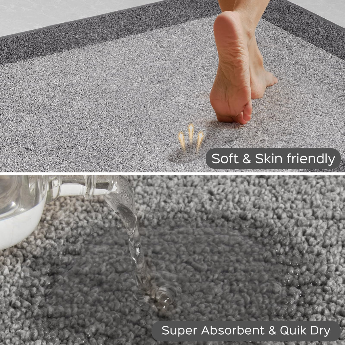 DOMUSTEX rug with non-slip backing provides stable footing on smooth floors.