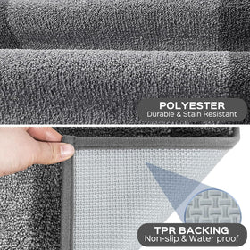 Absorbent DOMUSTEX rug soaks spills quickly, keeping entryways dry and welcoming