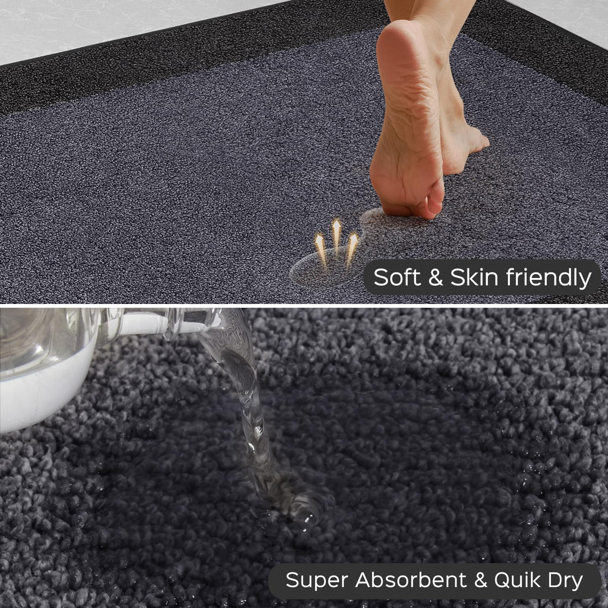 DOMUSTEX texture closeup reveals soft, plush fibers for comfortable footing.