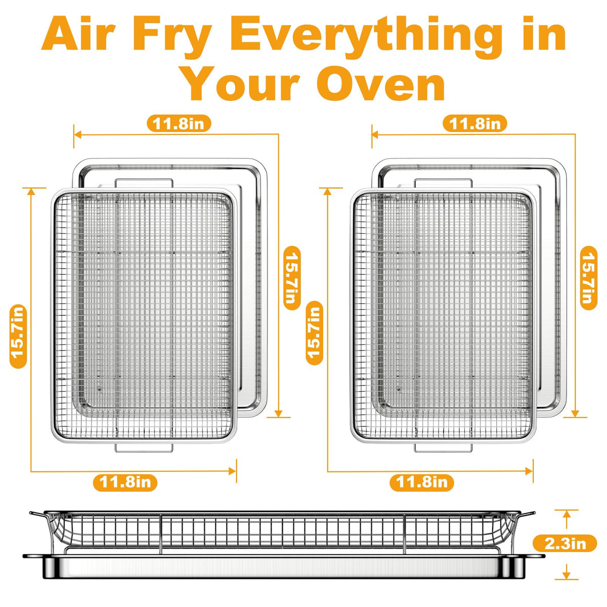 DONGULI air fryer basket 360-degree heat for even browning.