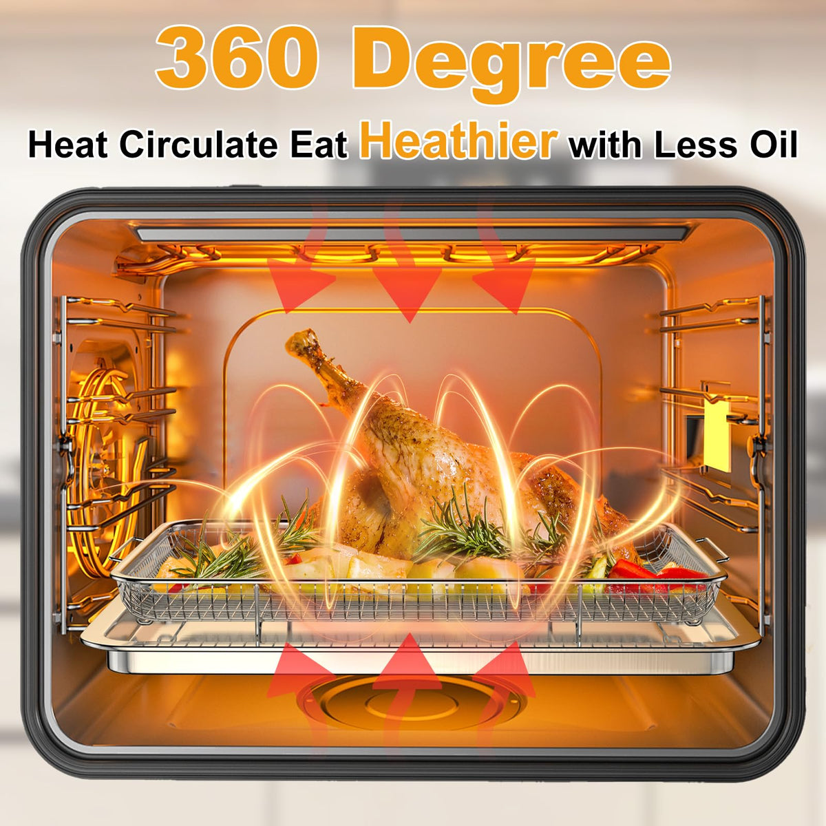 DONGULI oven air fryer basket helps keep kitchen clean from grease splatter.