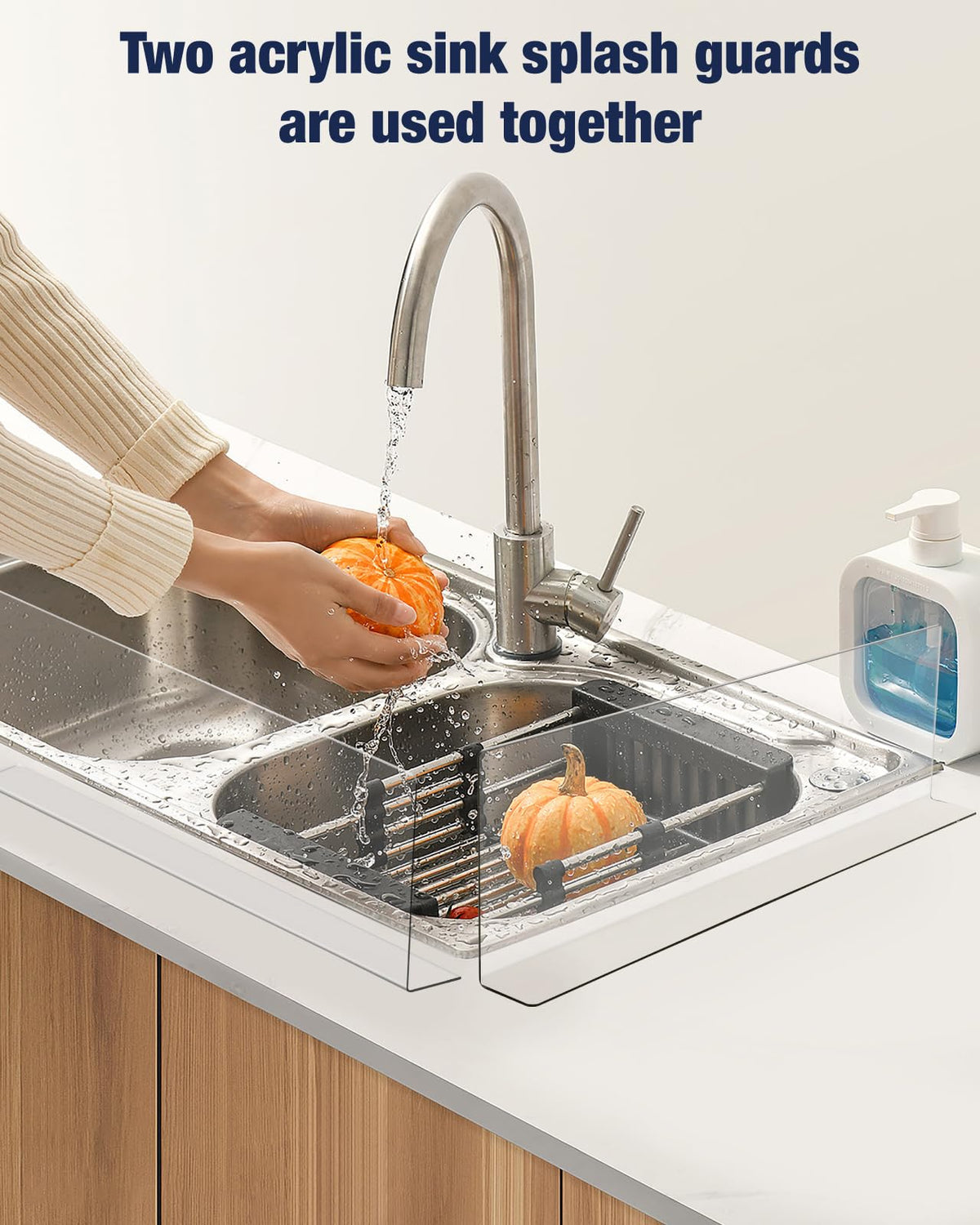 Donkiyana acrylic sink splash guard kitchen-island-use keeps countertops dry and tidy.