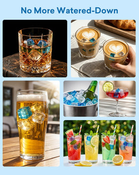 Dooeant ice cubes for party hosts keep drinks at optimal temperature.