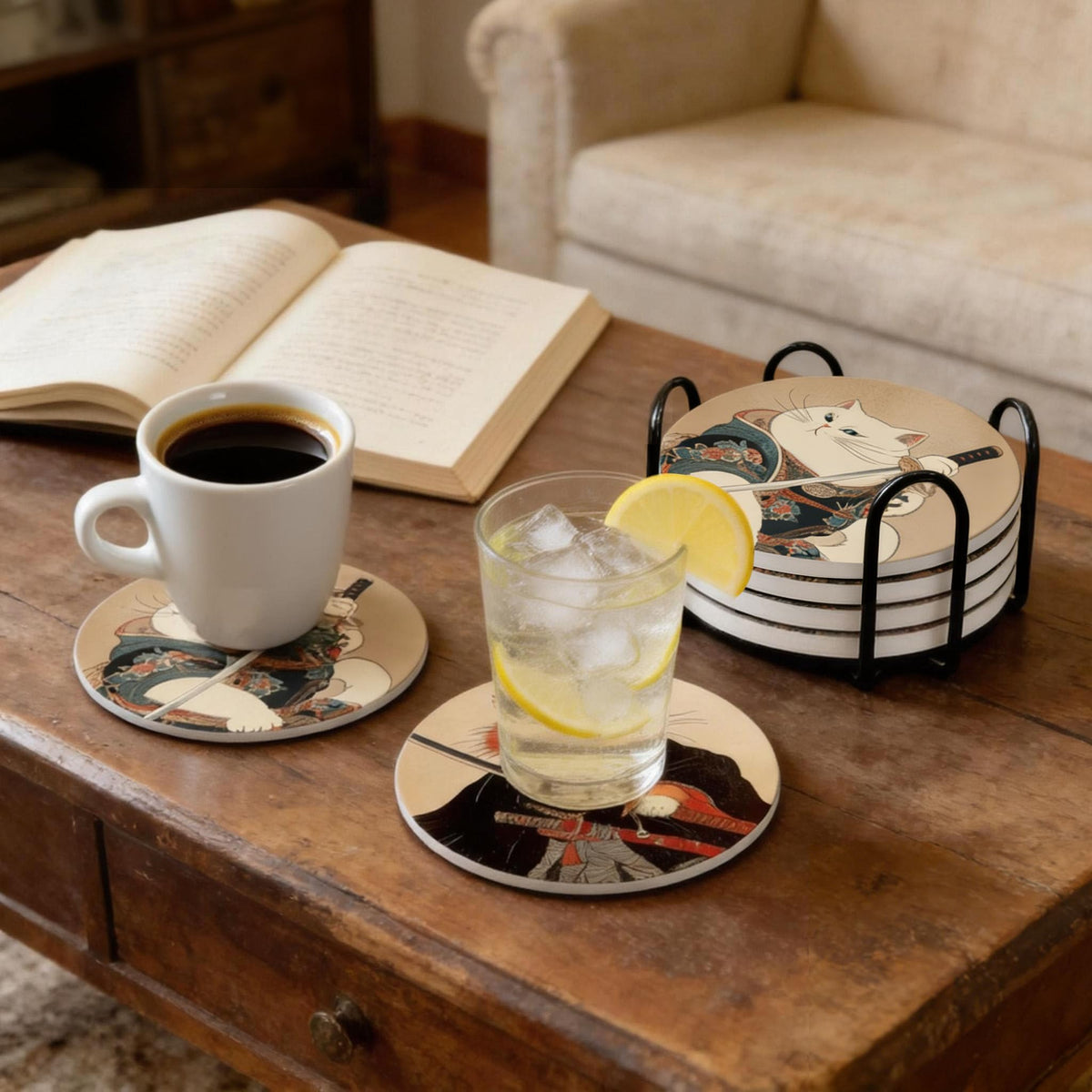 Dooke coasters set of six provides practical home protection.
