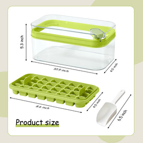 Doonly green ice cube mold with lid, keeps flavors contained.
