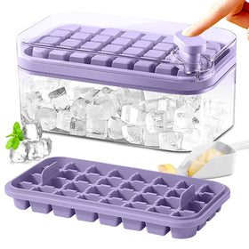 Dooonly ice cube tray purple front view, easy-release design for fast, clean ice.