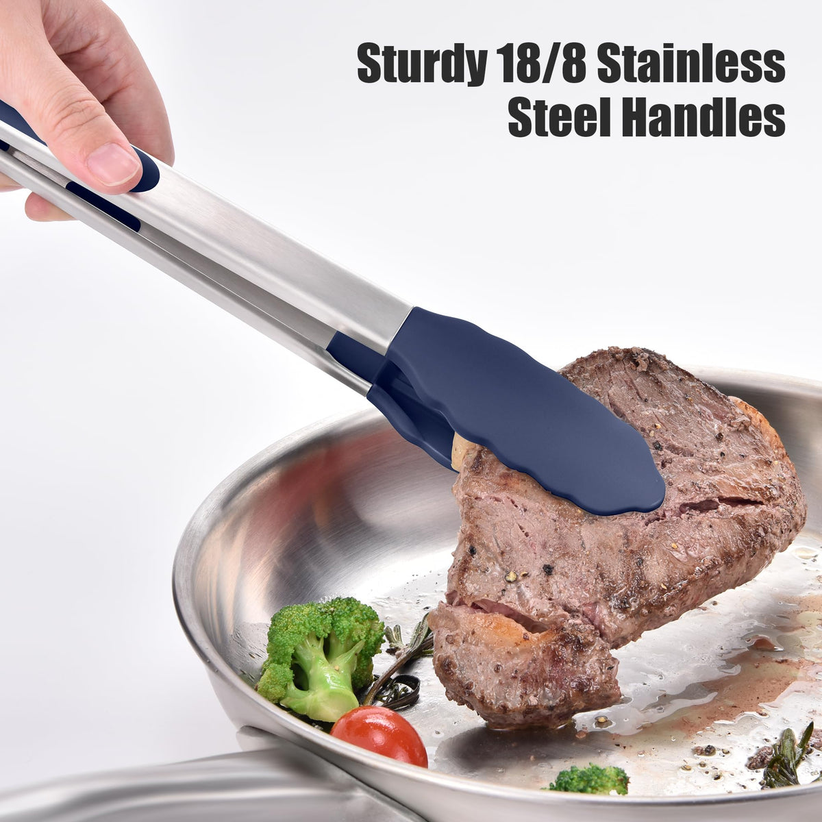 Doosu ergonomic grip reduces fatigue during long cooking sessions.
