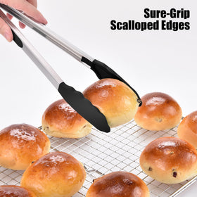 Doosu tongs with hanging loop for convenient wall storage